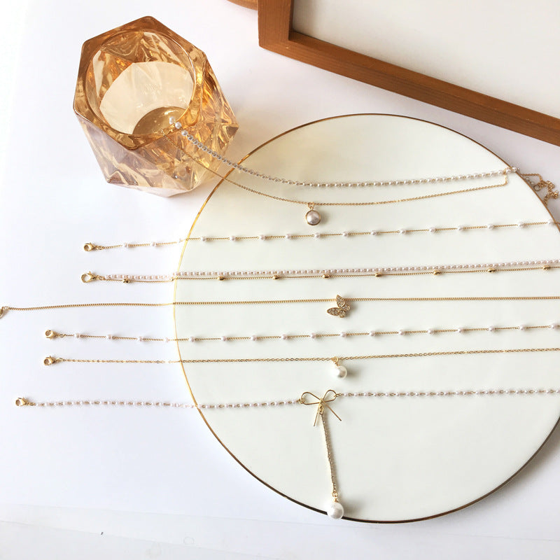 Elegant Pearl Multi-Layered Alloy Choker Necklace