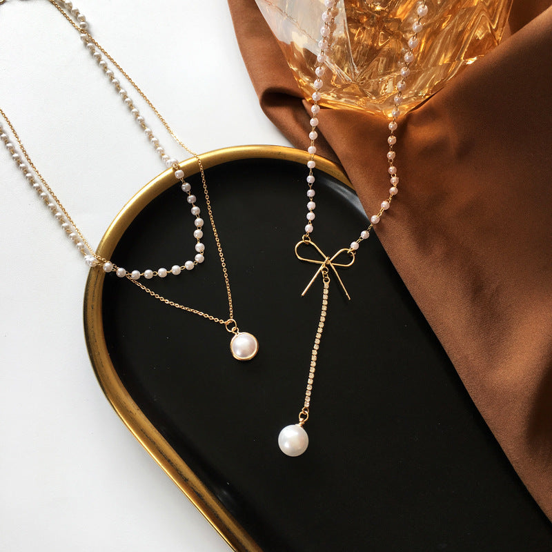 Elegant Pearl Multi-Layered Alloy Choker Necklace