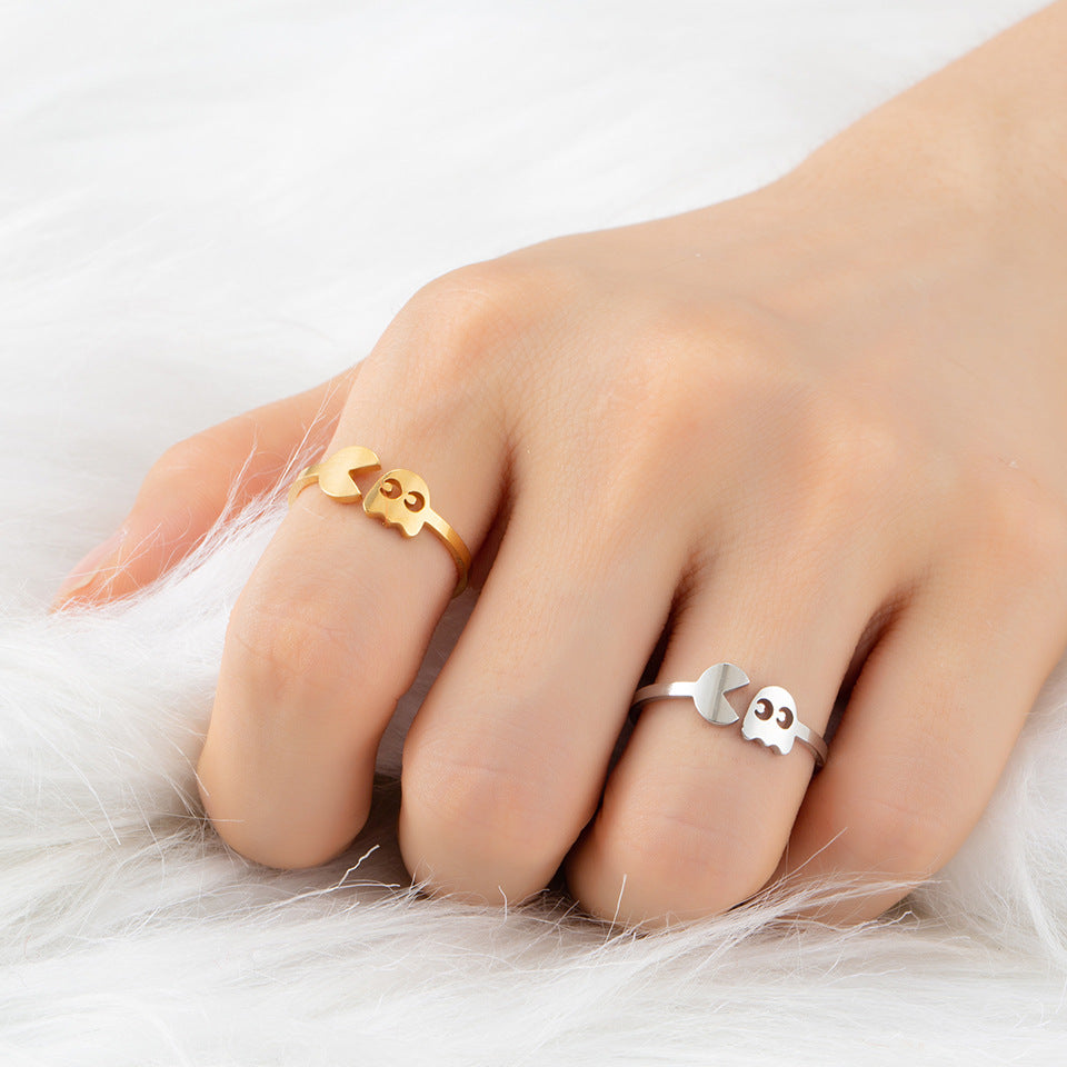 Fashion Minimalist Stainless Steel Open Ring Set