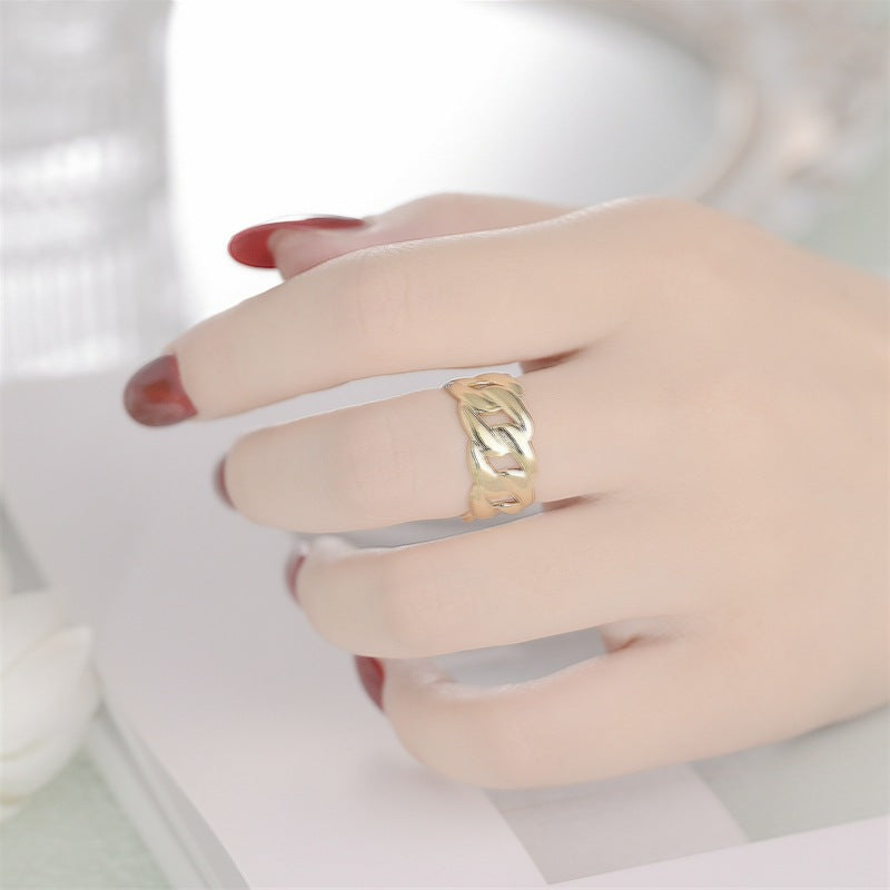 Fashion Vintage Heart Snake Titanium Steel Open Ring for Couples
