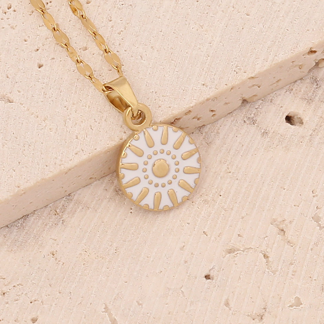 Geometric Owl Heart Stainless Steel Pendant Necklace with Zircon Inlay