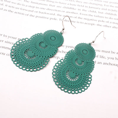 Fashion Geometric Floral Candy Color Earrings with 925 Silver Needle