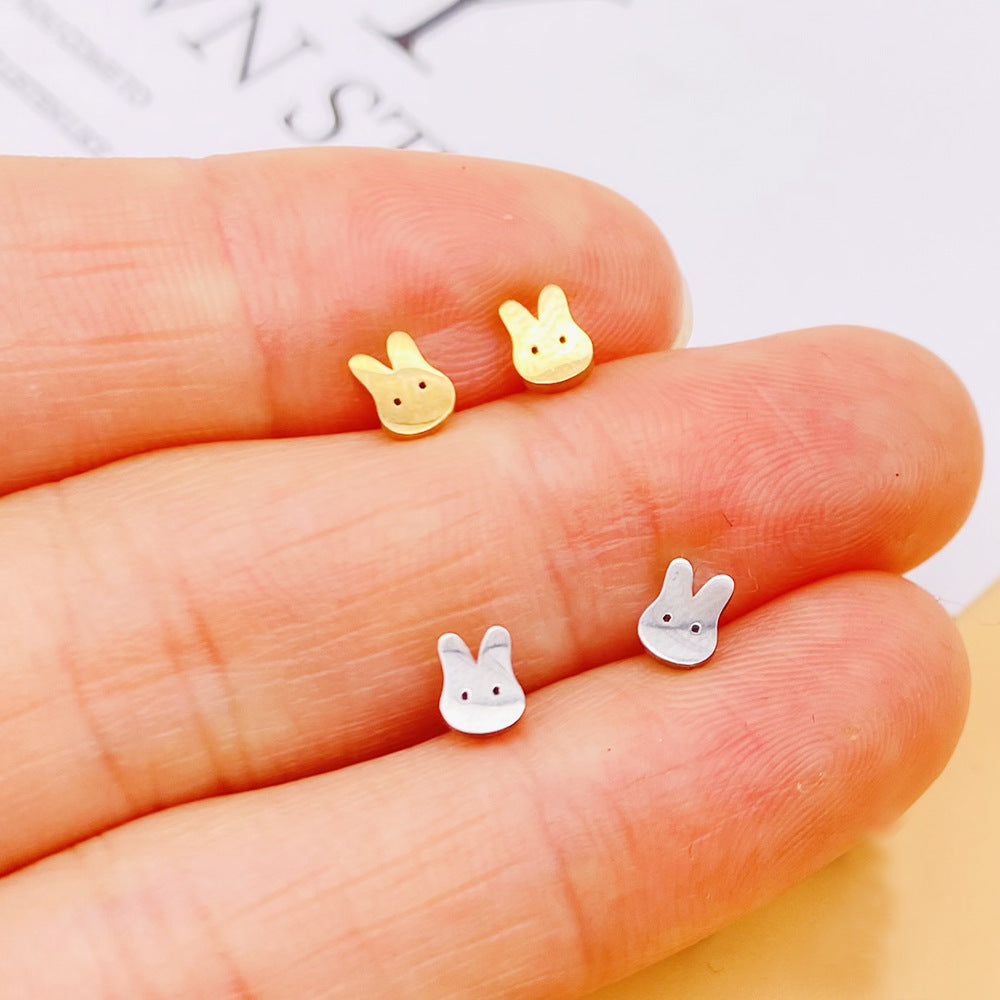 Fashion Rabbit Star Heart Stainless Steel Ear Studs - Cute Cross Cartilage Piercing Jewelry