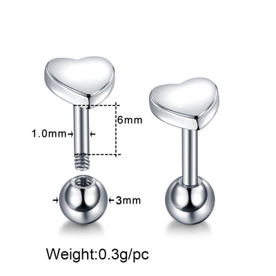 Fashion Rabbit Star Heart Stainless Steel Ear Studs - Cute Cross Cartilage Piercing Jewelry
