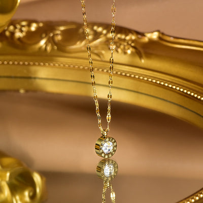 Fashion Star Rabbit Titanium Steel Necklace with Artificial Pearls and Rhinestones