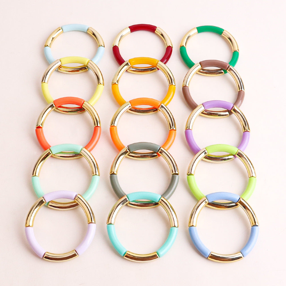 Fashion Acrylic Women's Bangle Bracelet - Multicolor Elastic Design