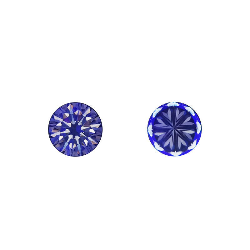 Fashion Round Copper Inlay Moissanite Adjustable Ring