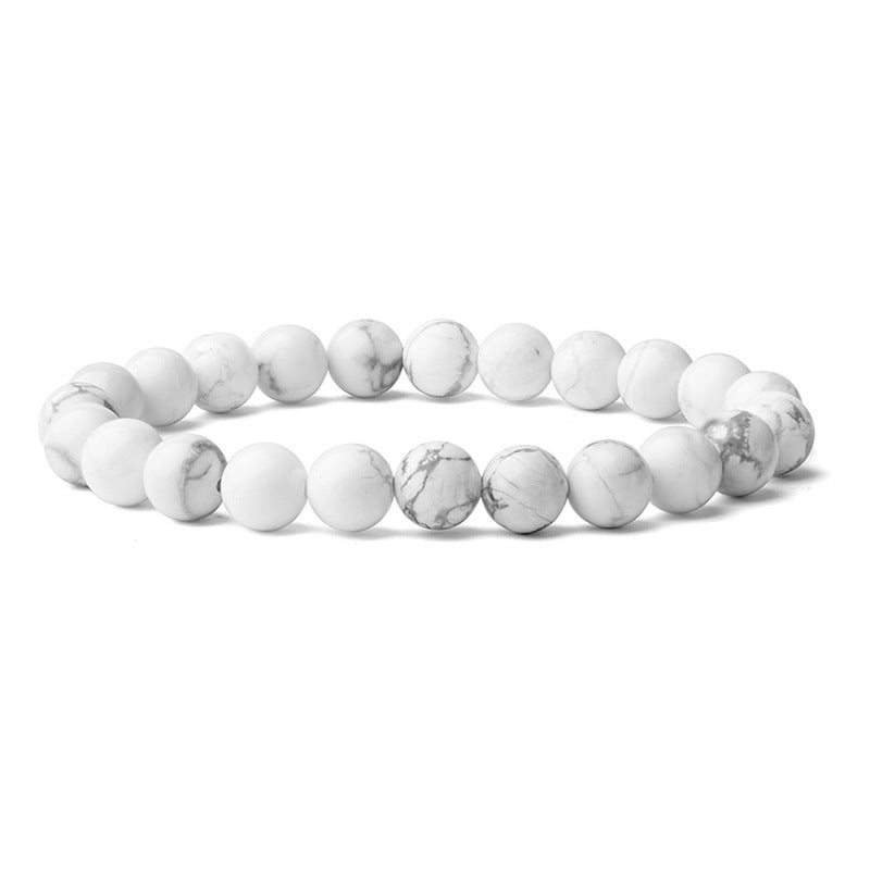 Fashion Round Natural Stone & Lava Rock Beaded Bracelet 8mm