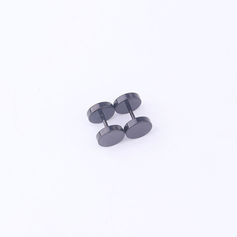 Fashion Stainless Steel Plated Round Disc Ear Studs 1 Piece