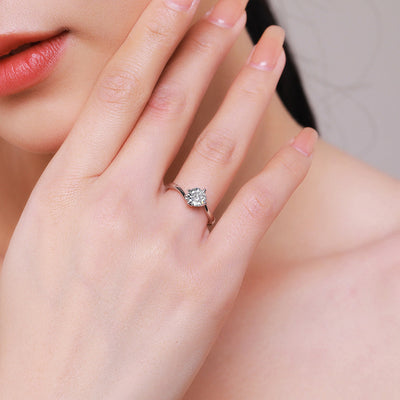 Fashion Sterling Silver Four-Prong Gemstone Ring