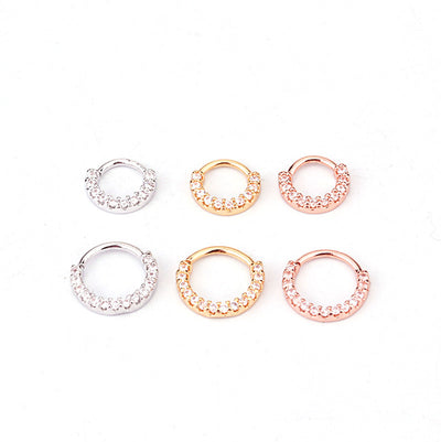 Fashion Zircon Cartilage and Nose Hoop Earring 20G