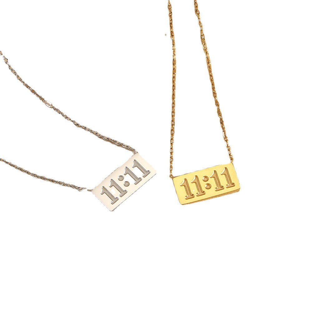 Fashion Simple 18K Gold-Plated Stainless Steel Number Pendant Necklace