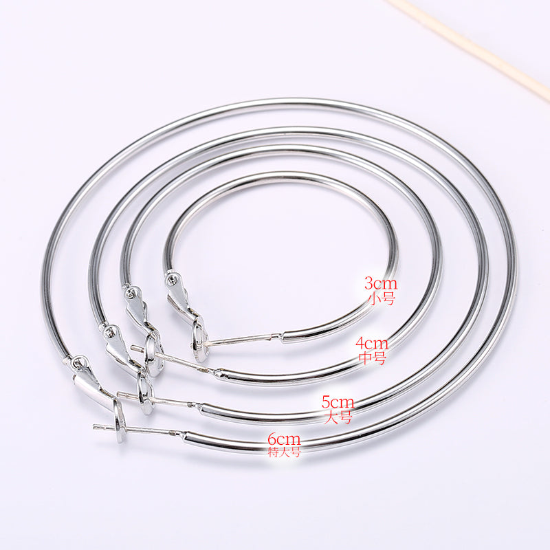 Fashion Geometric Hypoallergenic Silver Hoop Earrings