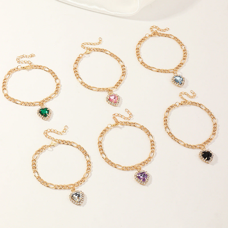 Fashion Simple Heart Zirconia Bracelet