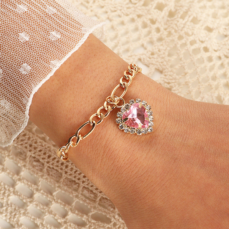 Fashion Simple Heart Zirconia Bracelet