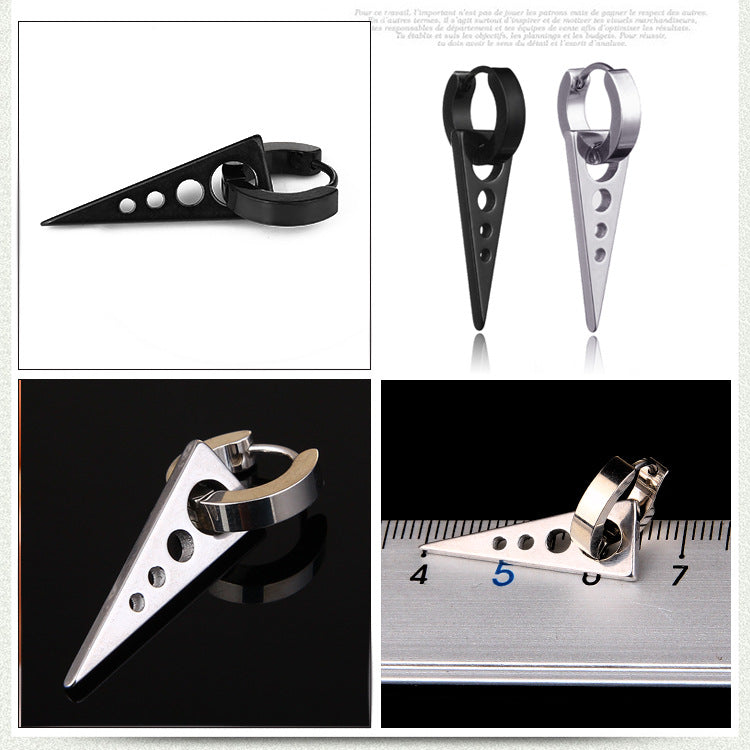 Fashion Geometric Titanium Steel Triangle Ear Clip