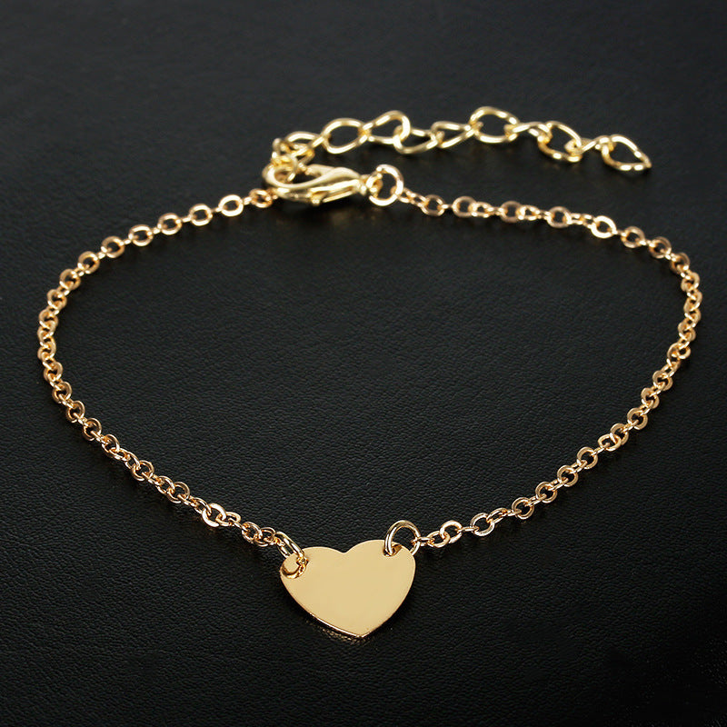 Fashion Simple Love Heart Bracelet and Anklet Jewelry