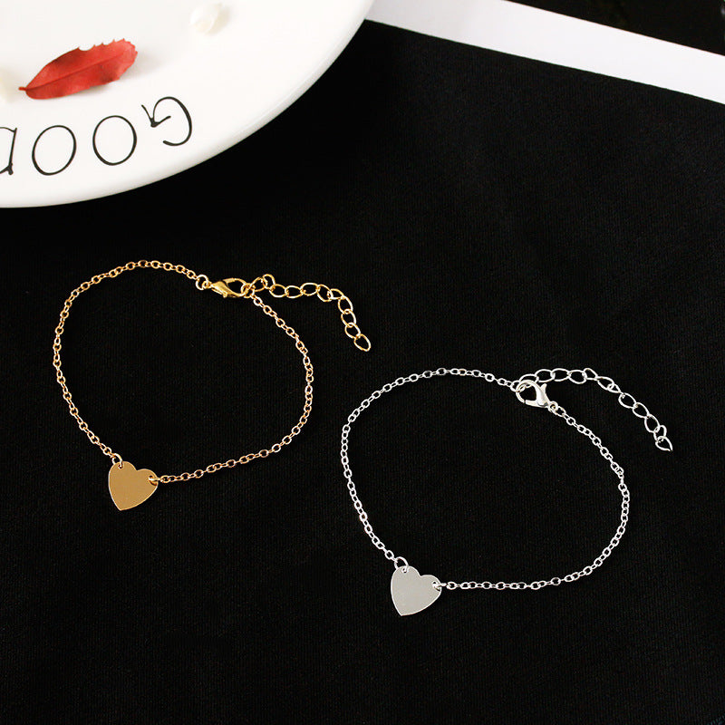 Fashion Simple Love Heart Bracelet and Anklet Jewelry