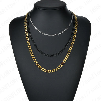 Fashion Geometric Stainless Steel Cuban Chain Necklace