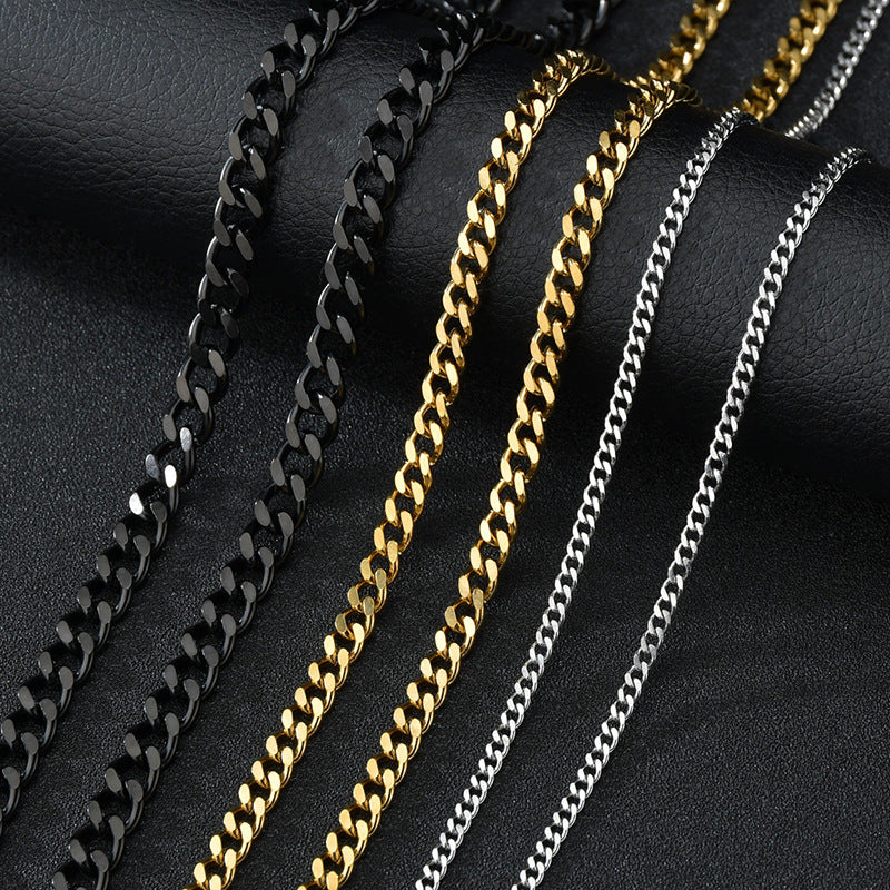 Fashion Geometric Stainless Steel Cuban Chain Necklace