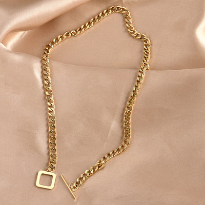 18K Gold Plated Titanium Steel Clavicle Chain Necklace