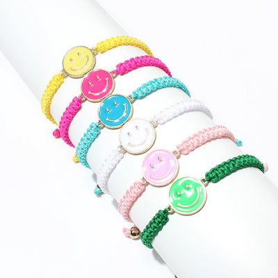 Fashion Multicolor Smiley Face Adjustable Copper Bracelet