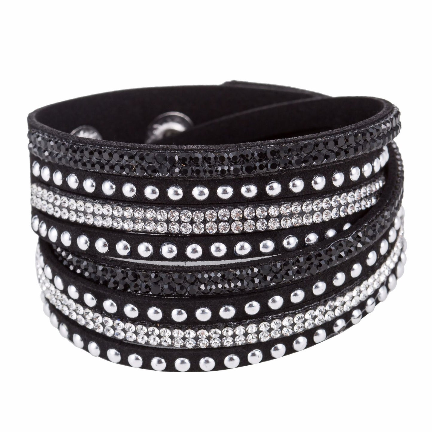 Fashion Flannel Gemstone Inlay Women's Bracelet with Rhinestone Detailing