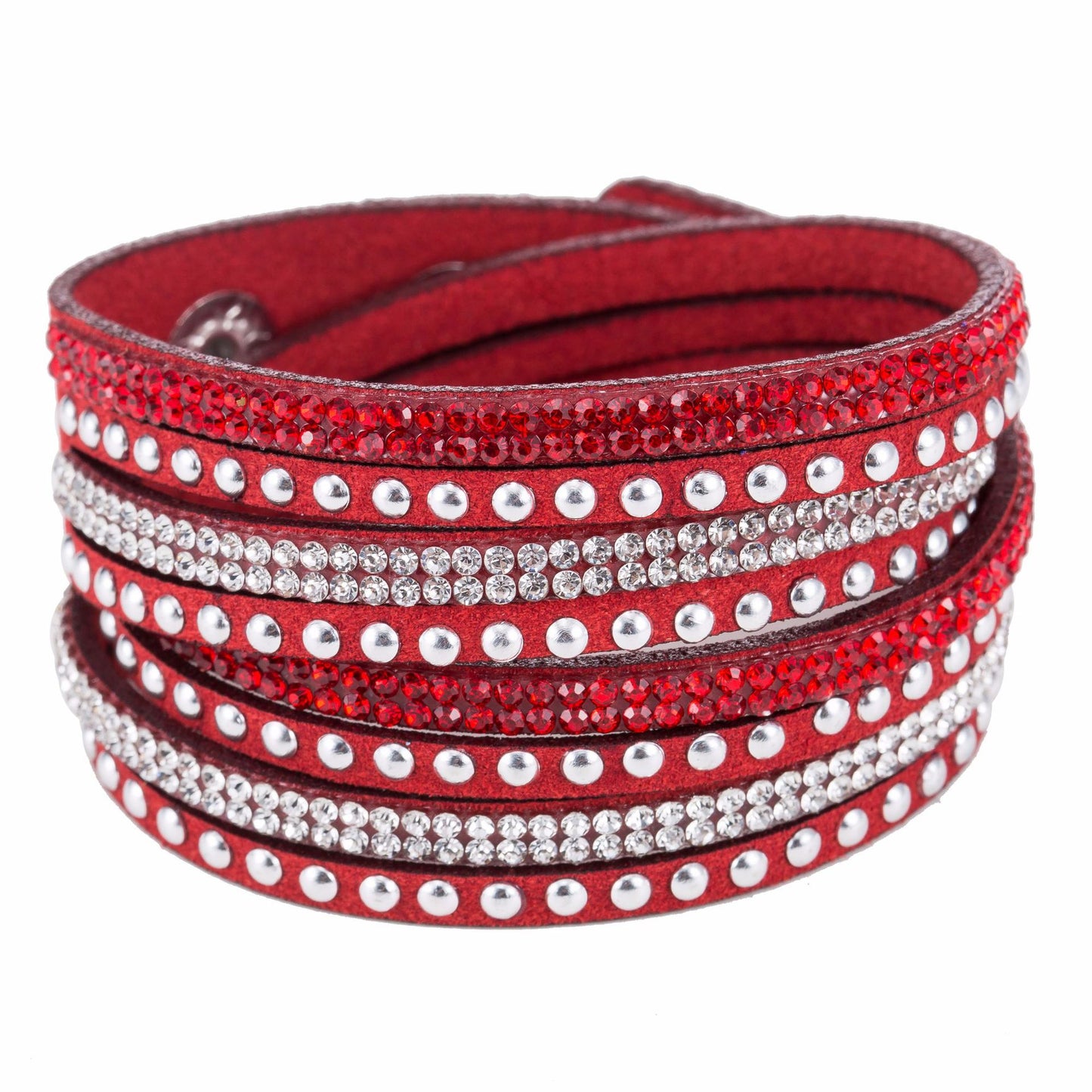 Fashion Flannel Gemstone Inlay Women's Bracelet with Rhinestone Detailing