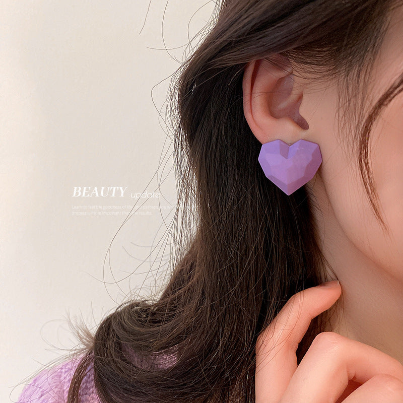Pink Heart-shaped Alloy Tassel Earrings for Women