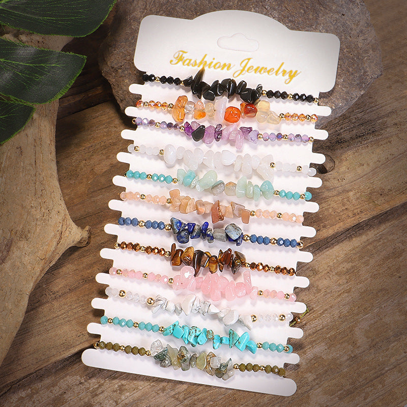 Bohemian Handmade Natural Stone Beaded Bracelet for Women