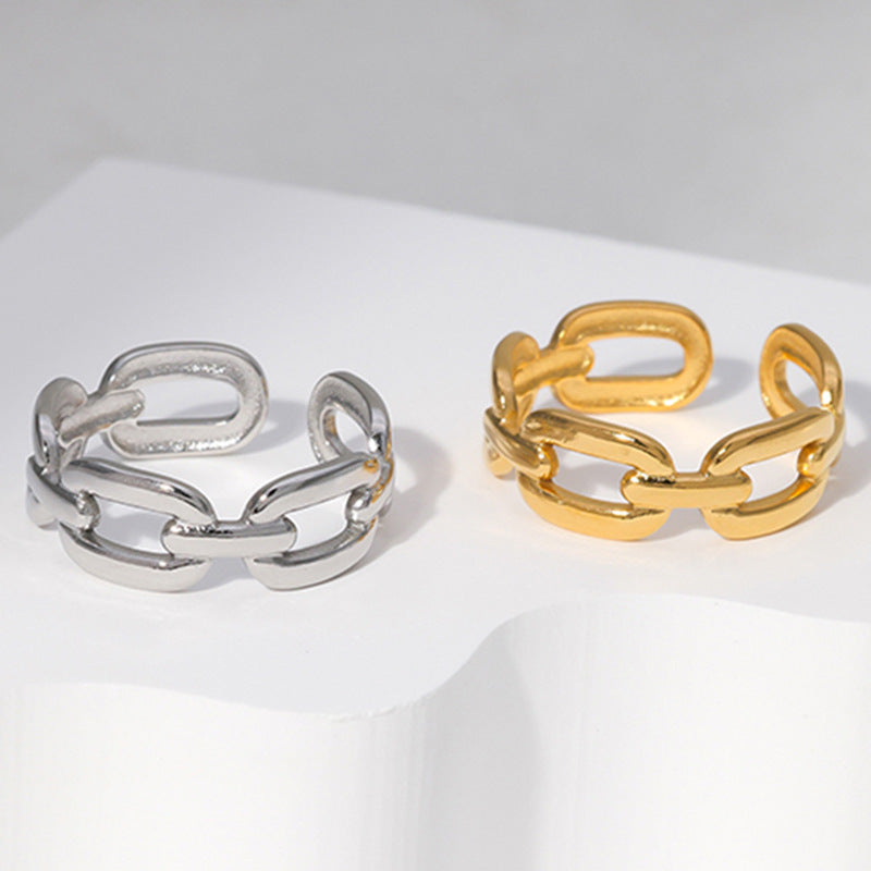 Fashion Minimalist Stainless Steel Open Ring for Couples