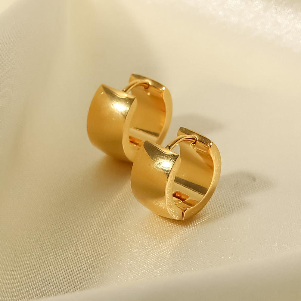 18k Gold Plated Stainless Steel Minimalist Hoop Earrings