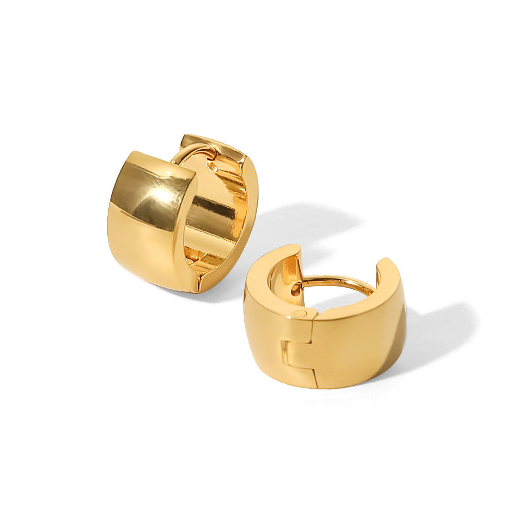 18k Gold Plated Stainless Steel Minimalist Hoop Earrings