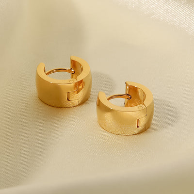 18k Gold Plated Stainless Steel Minimalist Hoop Earrings