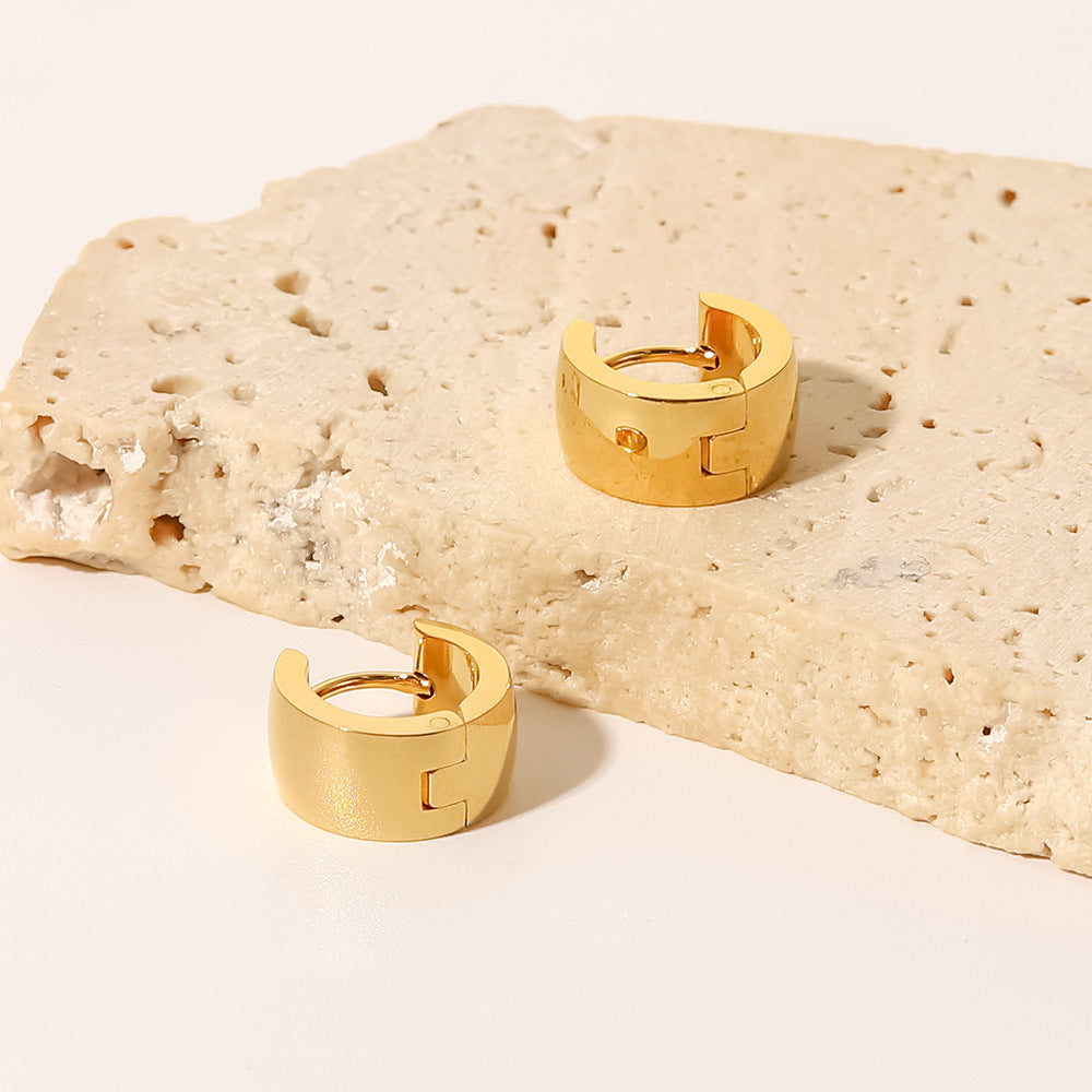 18k Gold Plated Stainless Steel Minimalist Hoop Earrings