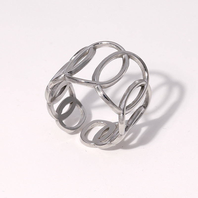 Fashion Geometric Stainless Steel Open Ring