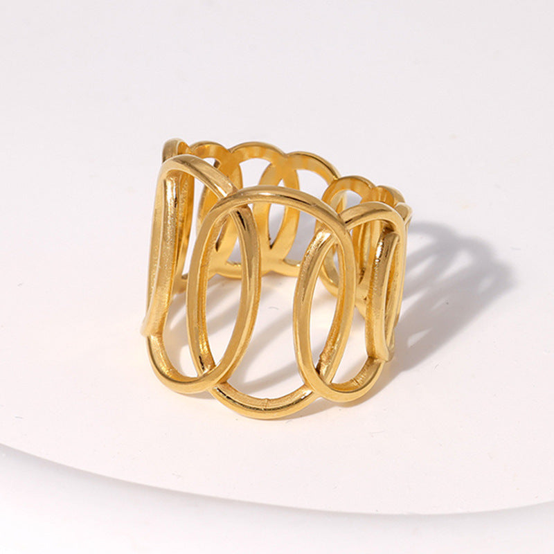 Fashion Geometric Stainless Steel Open Ring