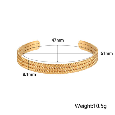 Twist Design Stainless Steel Plated Bangle Bracelet