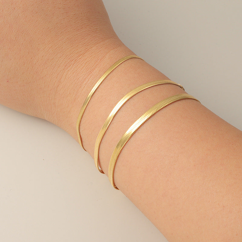 Solid Color Stainless Steel Snake Chain Bracelet