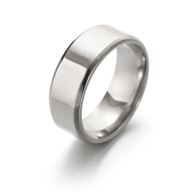 Fashion Stainless Steel Polished Ring for Men - Minimalist Design