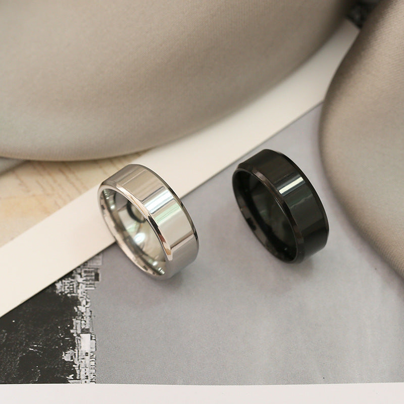 Fashion Stainless Steel Polished Ring for Men - Minimalist Design