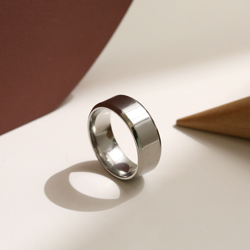 Fashion Stainless Steel Polished Ring for Men - Minimalist Design