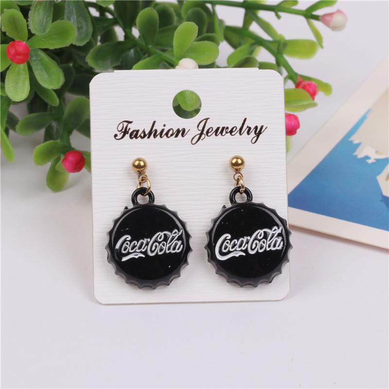 Fashion Spray Paint Bottle Cap Cartoon Earrings NHYL155114
