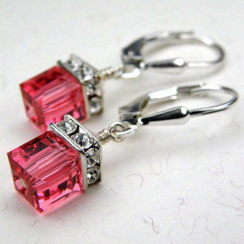 Fashion Square Alloy Plated Artificial Gemstone Drop Earrings for Women