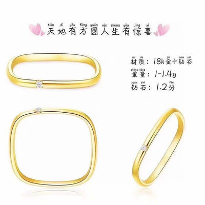 Fashion Square Diamond Stainless Steel Ring for Women