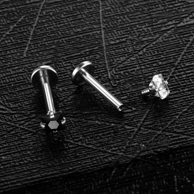 Fashion Heart Zircon Stainless Steel Lip and Nose Stud Piercing Jewelry