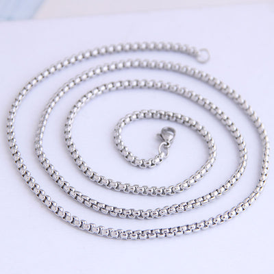 Fashion Stainless Steel and S925 Sterling Silver Minimalist Chain Necklace for Men and Women