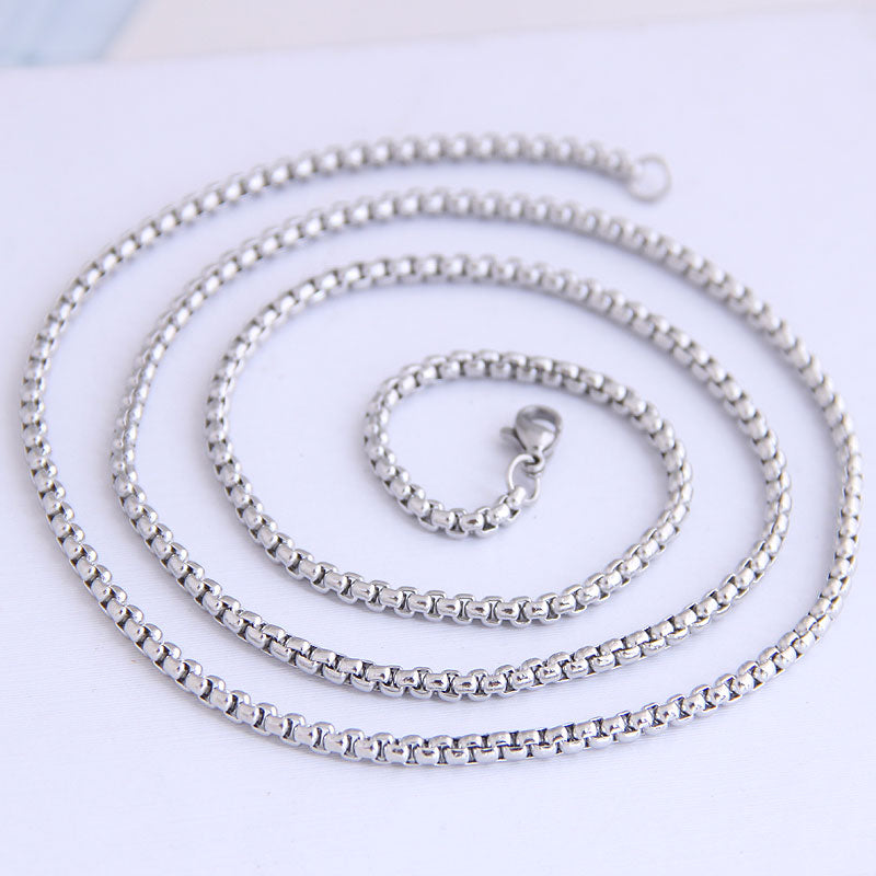 Fashion Stainless Steel and S925 Sterling Silver Minimalist Chain Necklace for Men and Women