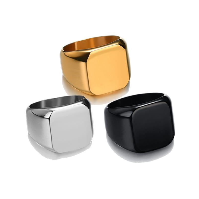 Fashion Stainless Steel Minimalist Square Ring for Men