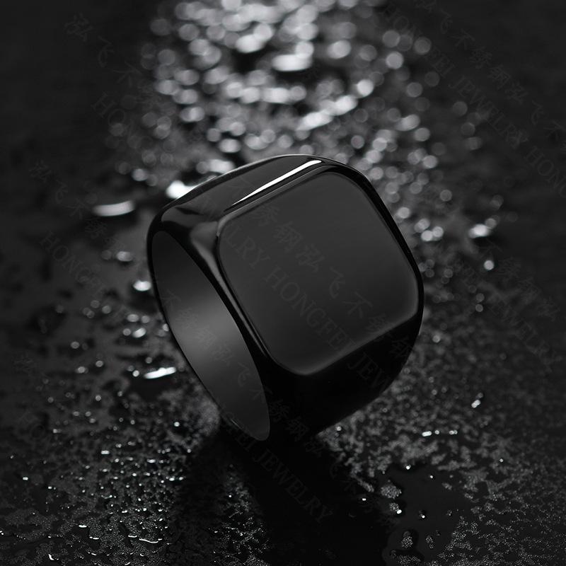 Fashion Stainless Steel Minimalist Square Ring for Men